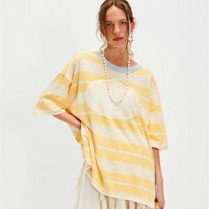 Free People Maui Tee Yellow Combo We The Free Oversized